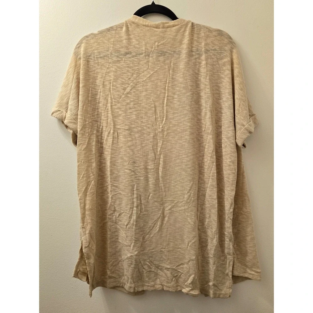 HOTTOUCH Women's Beige Knit Short Sleeve Open Front Cardigan‎ Sweater Size S